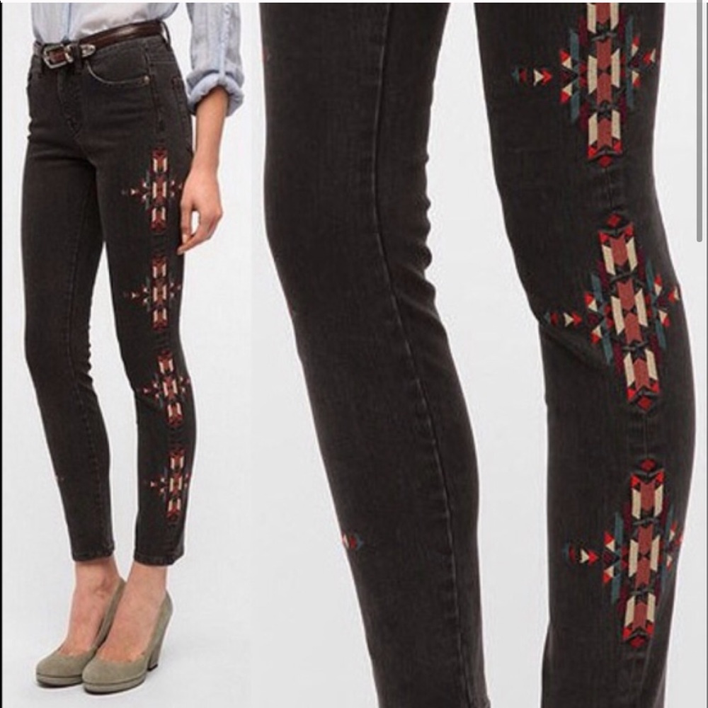 Urban Outfitters BDG Aztec Embroidered Jeans